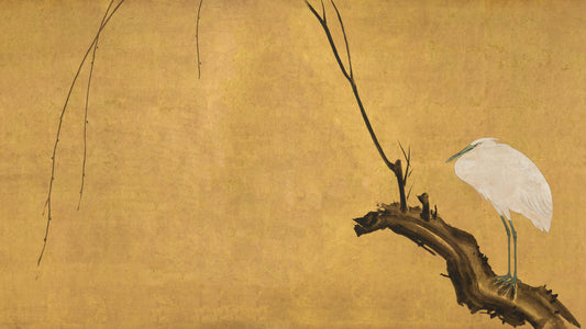 Japanese Art Ukiyo-e Frame TV 4K Artwork | Heron on a Willow Branch